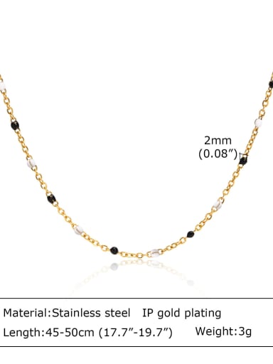 NC 1236GBW Stainless steel MGB beads Geometric Minimalist Necklace