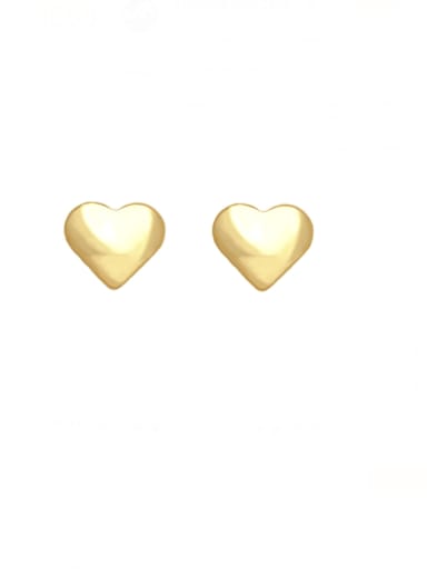love Brass Cubic Zirconia Heart Cross Minimalist Stud Earring