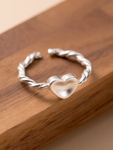 925 Sterling Silver Heart Cute Band Ring