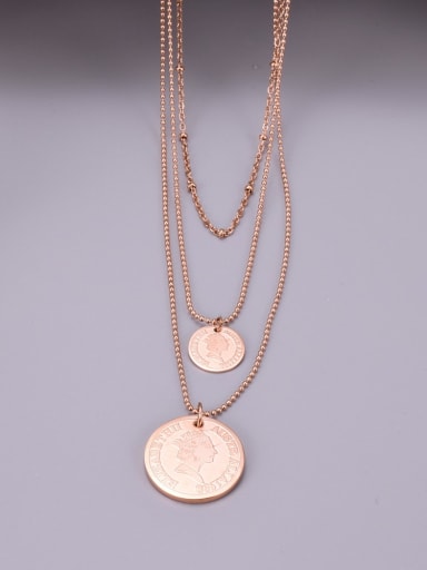 Titanium Round Minimalist Multi Strand Necklace