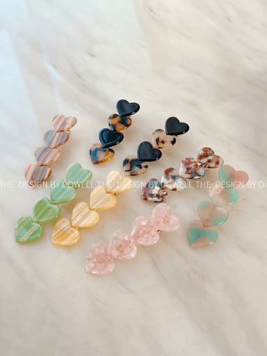 custom Cellulose Acetate Trend Heart Alloy Multi Color Jaw Hair Claw