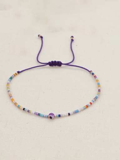 MI B190433B Miyuki Millet Bead Multi Color Evil Eye Bohemia Handmade Weave Bracelet