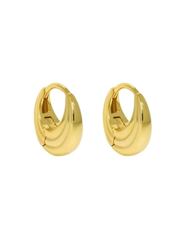18K Gold 925 Sterling Silver Geometric Vintage Huggie Earring