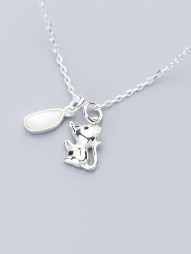 925 Sterling Silver  Cute Mouse Pendant Necklace