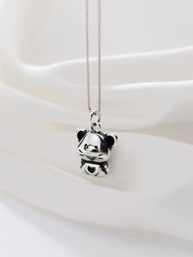 925 Sterling Silver With Antique Silver Plated Cute Hollow Mouse Pendants