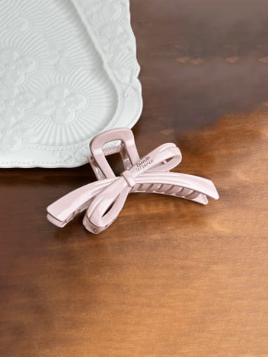 Pink 12.4cm Alloy Minimalist Bowknot  Resin Multi Color Jaw Hair Claw