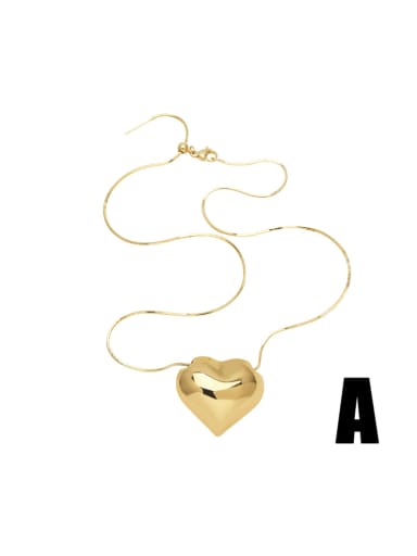 Brass Smooth Heart Minimalist Necklace