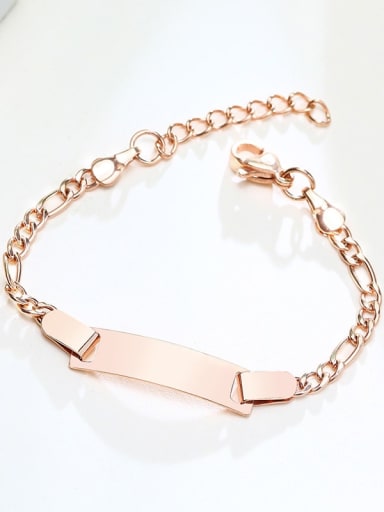 Rose gold 12+ 3cm Long Stainless steel Geometric Minimalist Link Bracelet