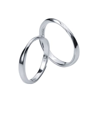 925 Sterling Silver Minimalist Smooth Round  Free Size Ring