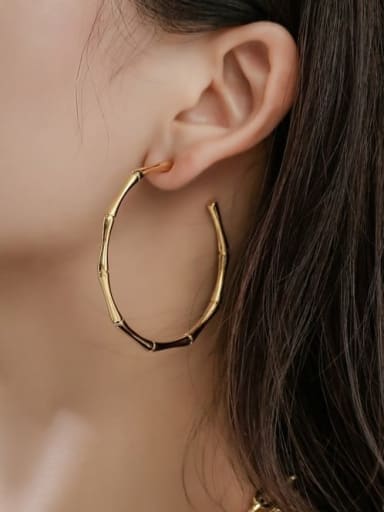 Big earrings Brass Geometric Minimalist Hoop Earring