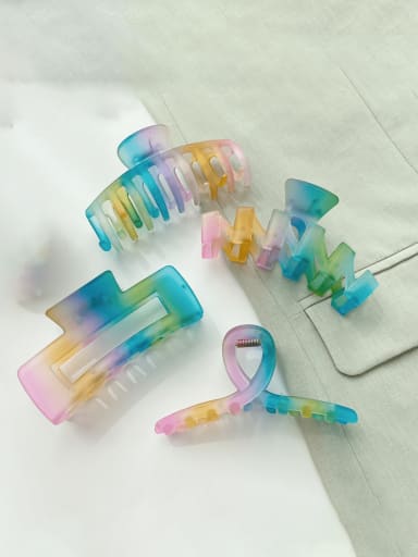 Trend Geometric Alloy Resin Multi Color Jaw Hair Claw