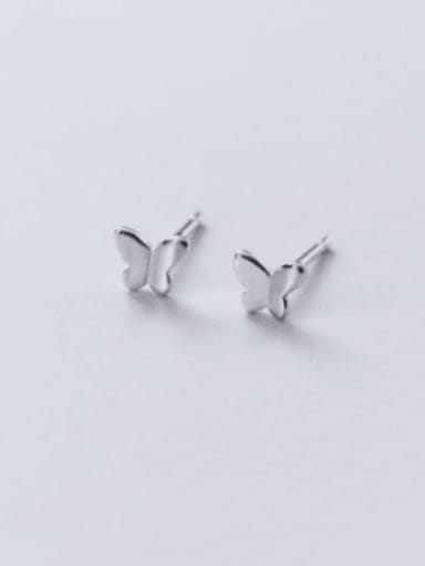 silver Trendy Gold Plated Butterfly Shaped Silver Stud Earrings