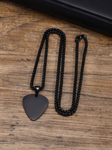 Black pendant with chain 60cm Stainless steel Hip Hop  Geometric  Pendant
