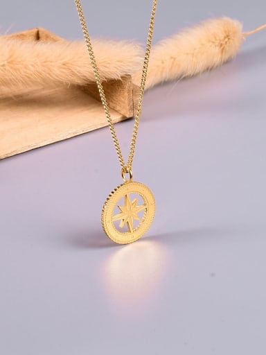 Titanium Coin Vintage star pendant Necklace