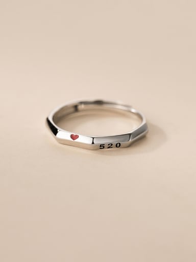 925 Sterling Silver Heart Minimalist Couple Ring