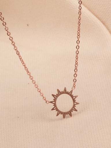 Titanium  Hollow Sun Flower Minimalist Choker Necklace