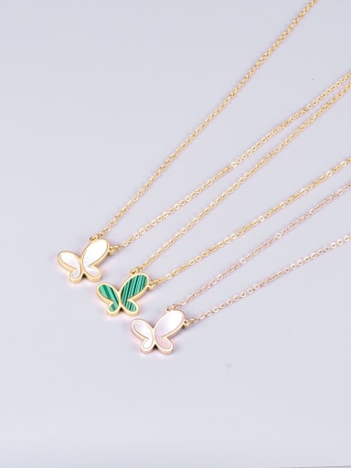 Titanium Shell Butterfly Minimalist Necklace