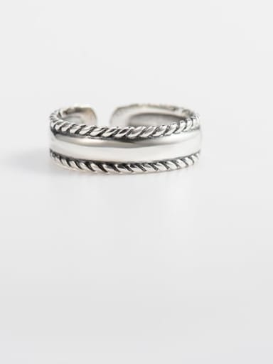 925 Sterling Silver Twist  Geometric Vintage Band Ring