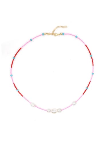 Stainless steel Freshwater Pearl Multi Color Irregular Bohemia Necklace