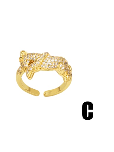 C Brass Cubic Zirconia Icon Vintage Band Ring