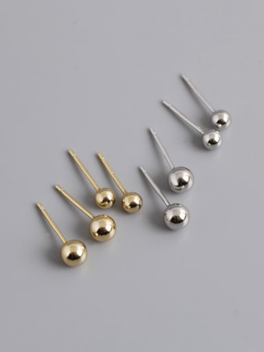925 Sterling Silver Bead Ball Minimalist Stud Earring