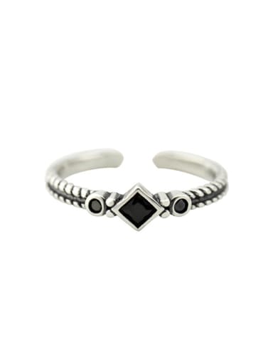 925 Sterling Silver Acrylic Geometric Vintage Band Ring