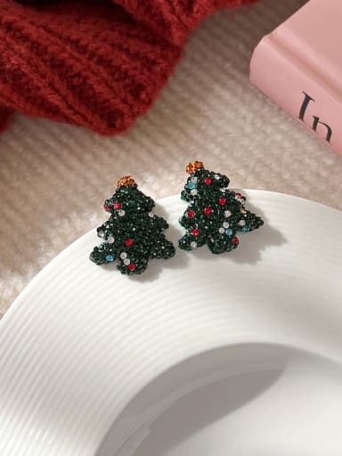 Zinc Alloy Rhinestone Cute Christmas Stud Earring