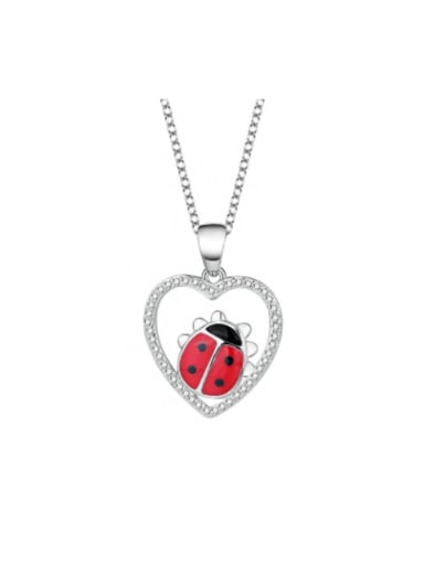 925 Sterling Silver Cubic Zirconia Heart Cute Necklace