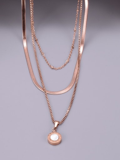 Titanium Round Minimalist Multi Strand Necklace