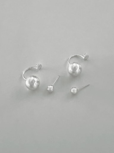 925 Sterling Silver Smooth  Round  Earring