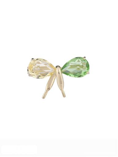green Brass Cubic Zirconia Butterfly Trend Brooch