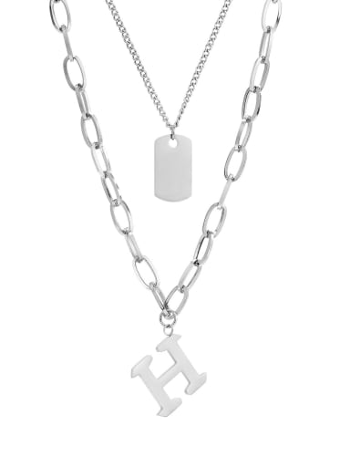 Titanium Steel Letter Minimalist Multi Strand Necklace