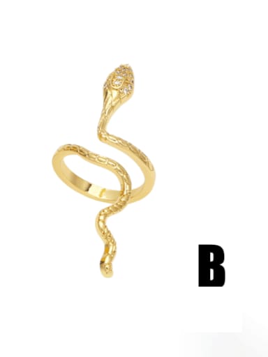 B Brass Cubic Zirconia Snake Vintage Band Ring