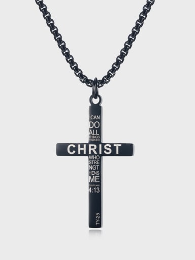 Titanium Steel Cross Vintage Regligious Necklace