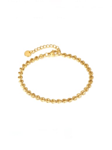 1317 gold plated bracelet Titanium Steel Hollow Heart Chain  Hip Hop Link Bracelet