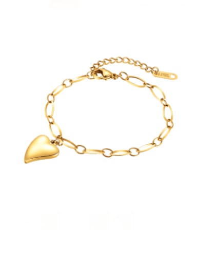 Titanium Steel Heart Minimalist Hollow Chain Link Bracelet