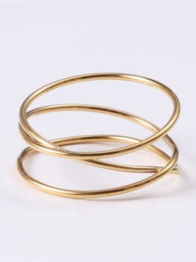 Gold 6 A56 Titanium Round Minimalist Midi Ring