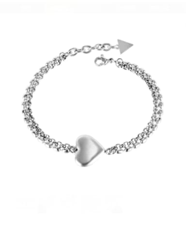 Titanium Steel Heart Minimalist Strand Bracelet