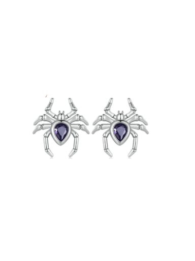 Spider Ear Studs BSE891 925 Sterling Silver Skull Vintage Stud Earring