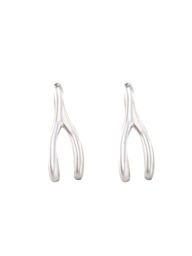 925 Sterling Silver Irregular Geometric Minimalist Stud Earring