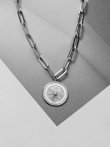 925 Sterling Silver Round Vintage Lariat Necklace
