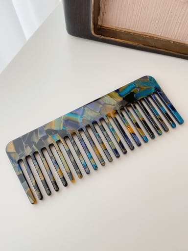 Blue Gold 13cm Cellulose Acetate Minimalist Geometric Hair Comb