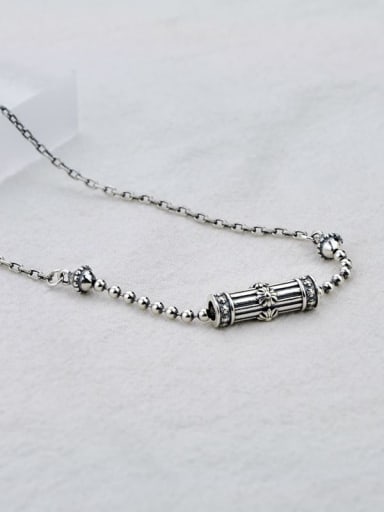 Vintage Sterling Silver With Platinum Plated Vintage Geometric Necklaces