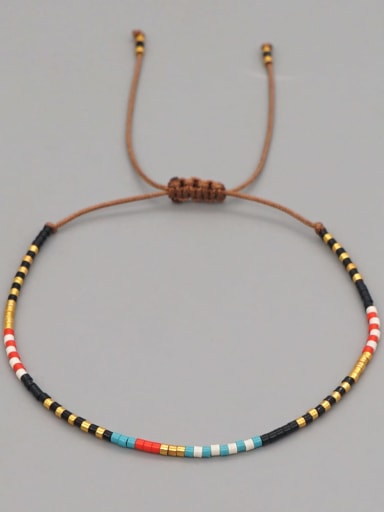 FB B210005C Multi Color Glass beads Bohemia Handmade Weave Bracelet