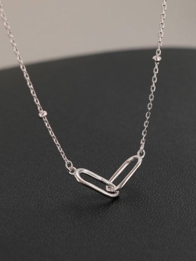 NS971 silver 925 Sterling Silver Geometric Minimalist Necklace