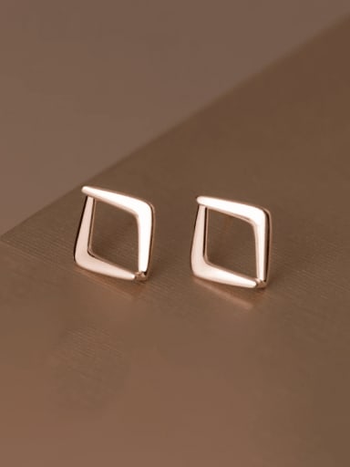 Rose Gold 925 Sterling Silver Geometric Minimalist Stud Earring