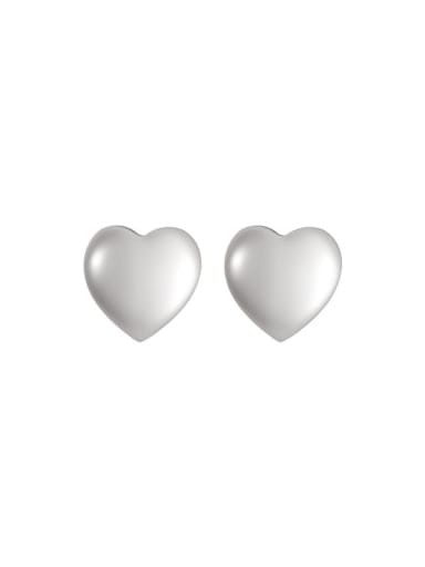 925 Sterling Silver Cats Eye Heart Minimalist Stud Earring