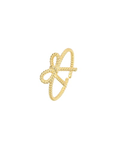 RS1083 gold 925 Sterling Silver Bowknot Cute Band Ring