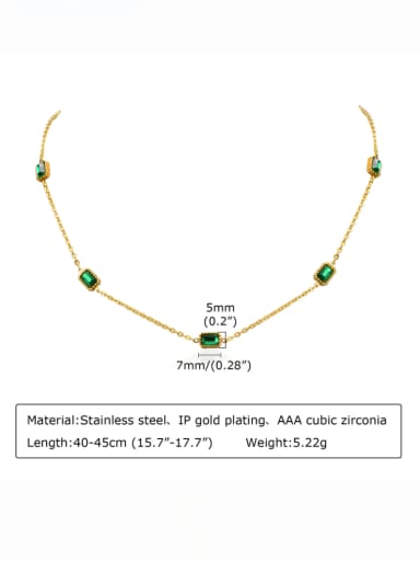 Necklace Titanium Steel Glass Stone Geometric Minimalist Necklace