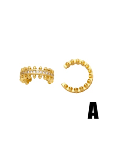 A Brass Geometric Minimalist Clip Earring